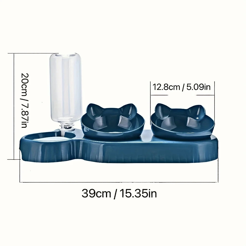 Cat shaped food and water bowls