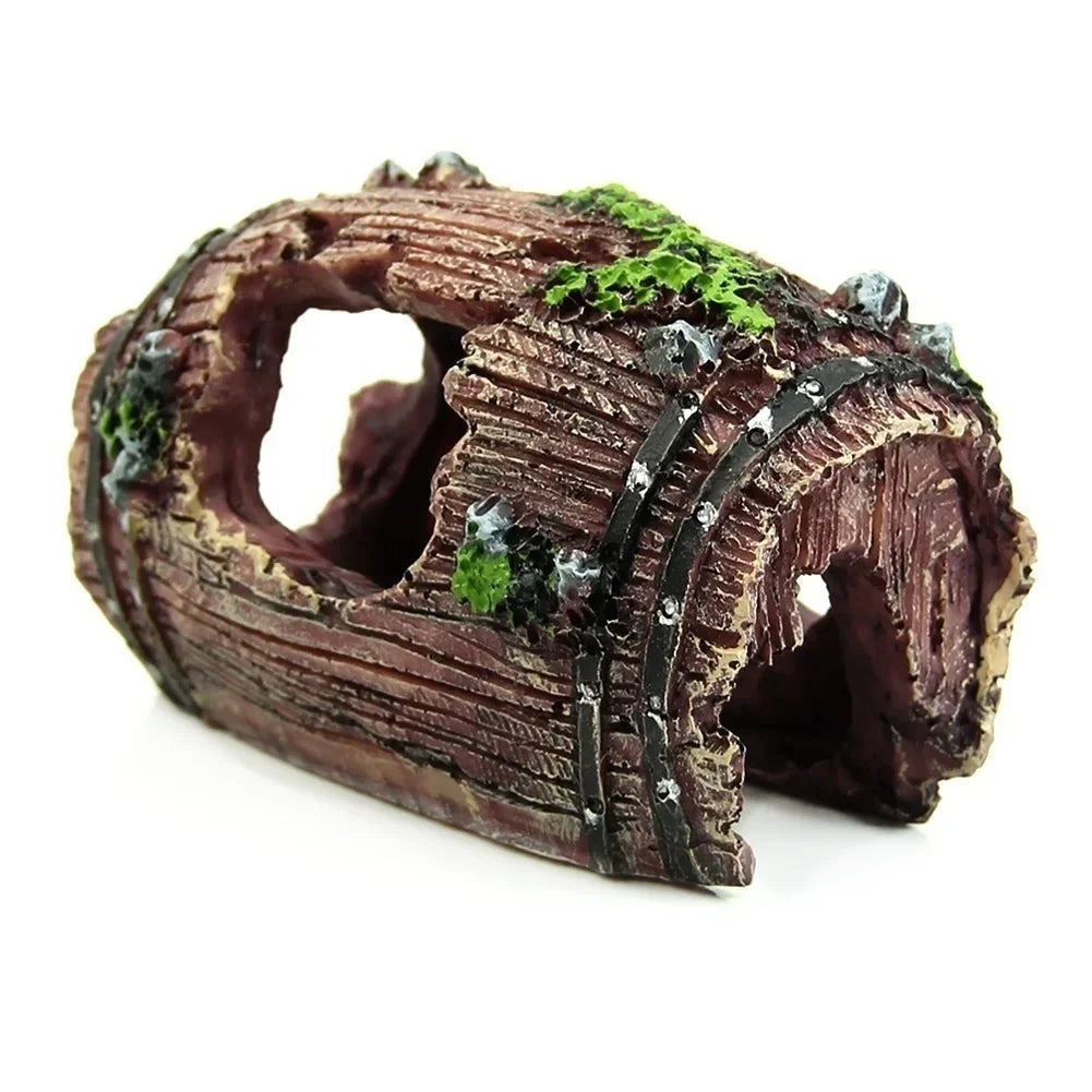Barrel aquarium ornament