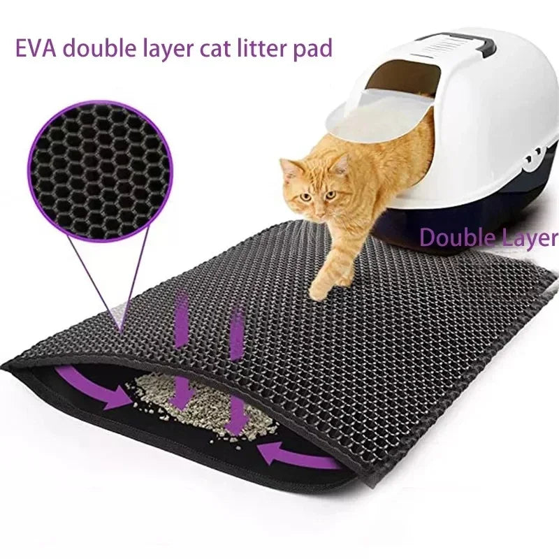 Double layer litter mat