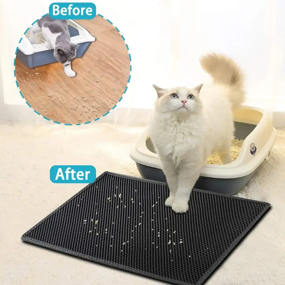 Double layer litter mat