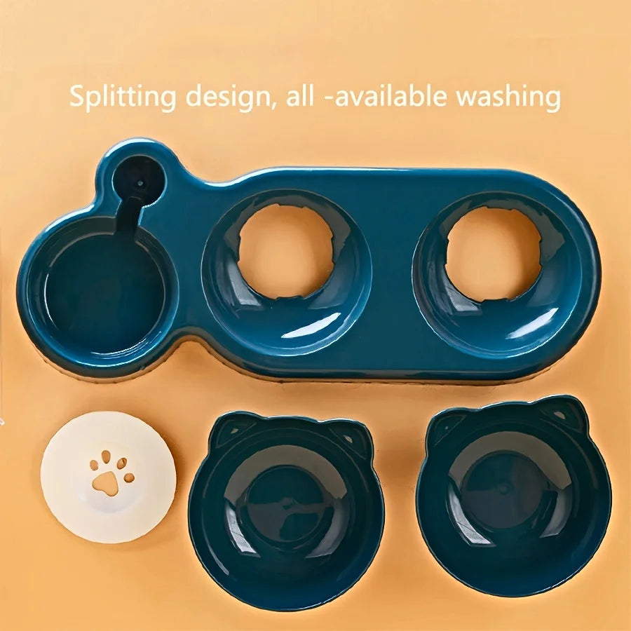 Cat shaped food and water bowls