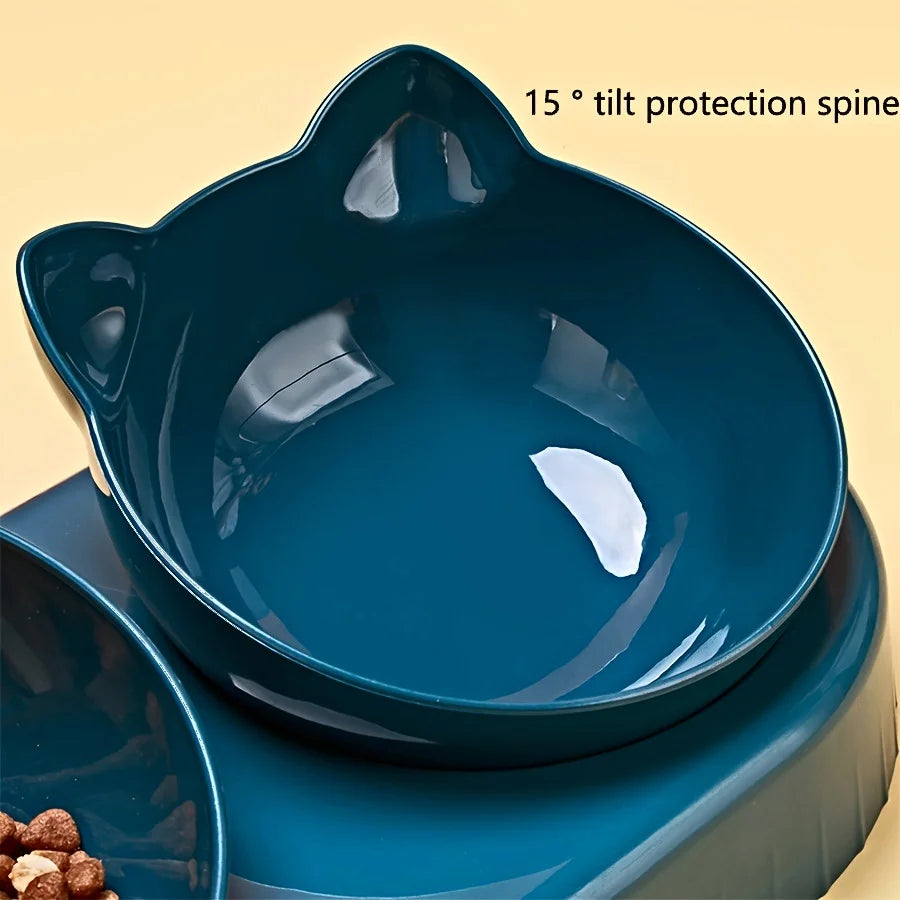 Cat shaped food and water bowls