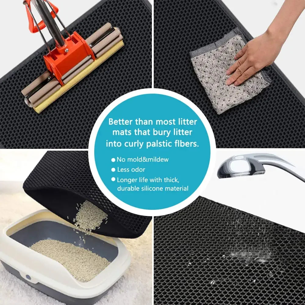 Double layer litter mat