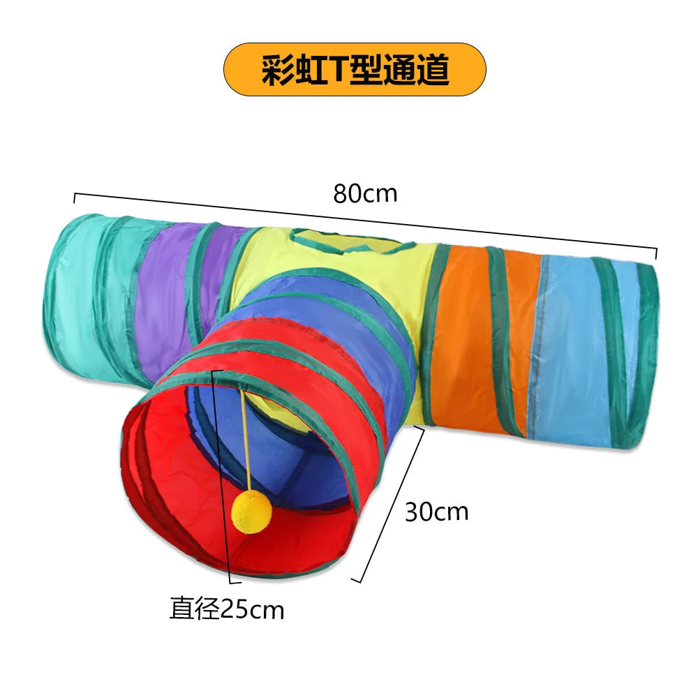 Cat Tunnel Tube Foldable Cat Toys Kitty Training Interactive Fun Toy Tunnel Bored for Puppy Kitten Pet Supplies Cat Accessories