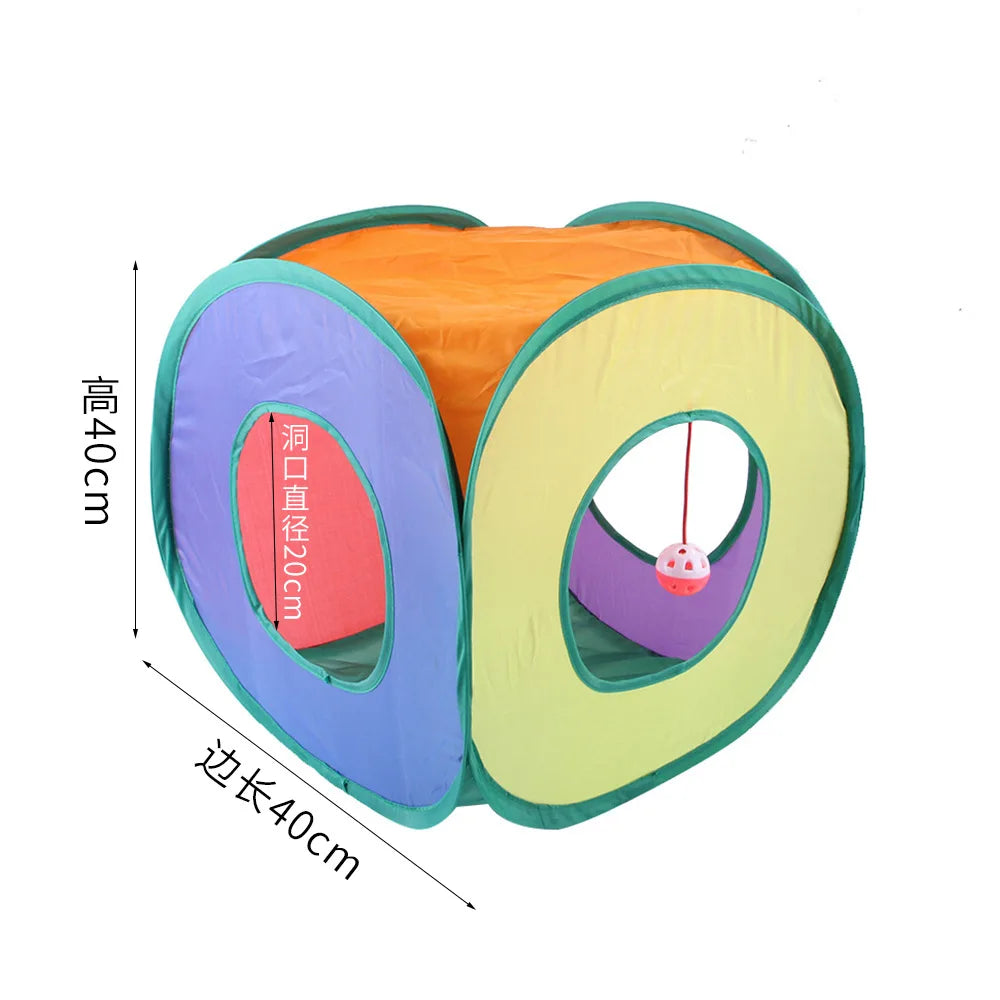 Cat Tunnel Tube Foldable Cat Toys Kitty Training Interactive Fun Toy Tunnel Bored for Puppy Kitten Pet Supplies Cat Accessories