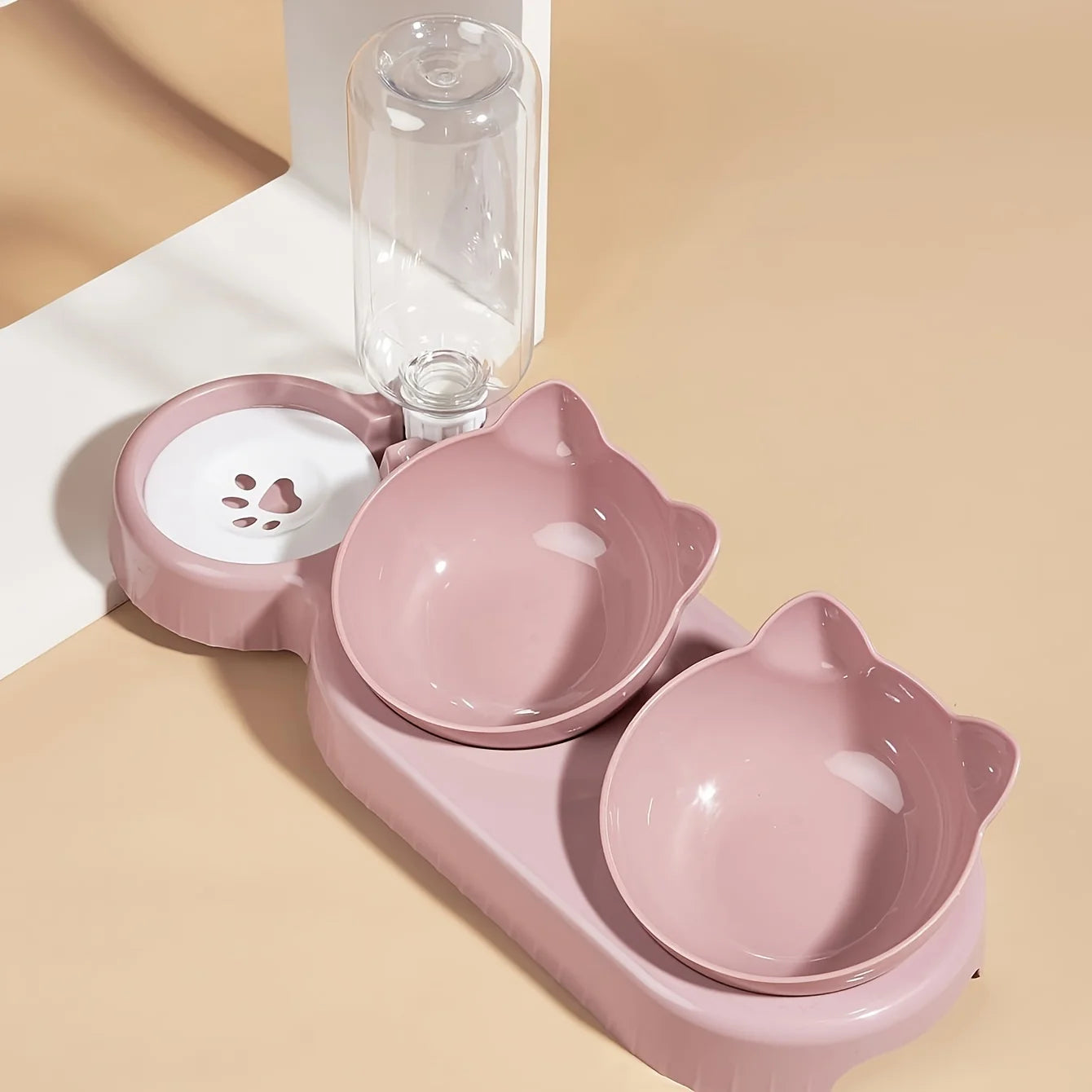 Cat shaped food and water bowls