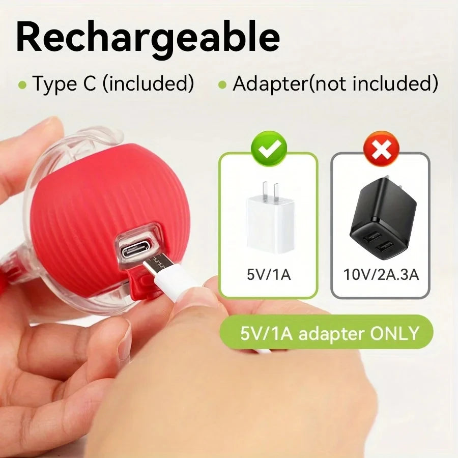 iLMH Cat Interactive Ball Toy Automatic Rolling Ball Faux Tail Rechargeable Smart Pet Electric Toy Pet Training Imitate Mouse