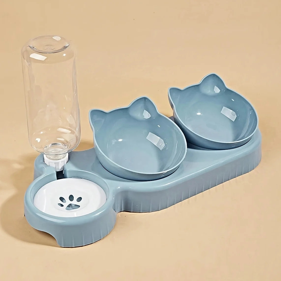 Cat shaped food and water bowls